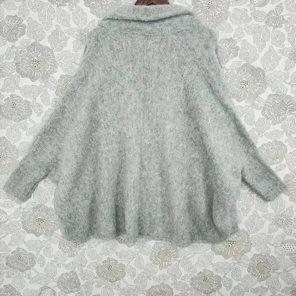 Excellent Anthropologie Gray Open Front Cardigan Sweater One Size Women Kimono - Picture 2 of 9